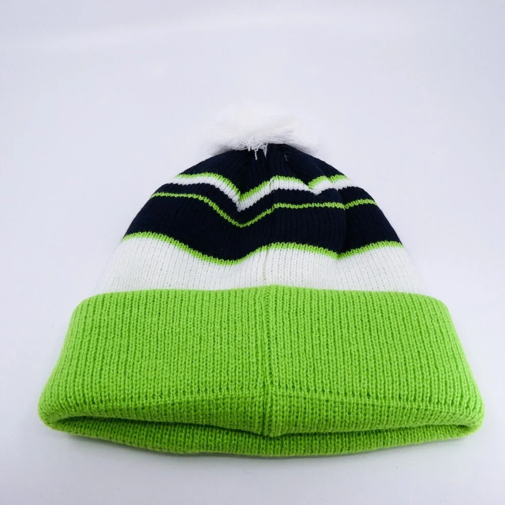 '47 Brand Seattle Seahawks Winter Hat Youth Boys Green Knit Football NFL Cap New